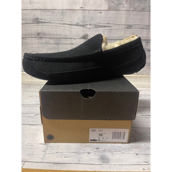 UGG for Men ASCOT Slippers Shoes 13US BLACK Suede NWB
